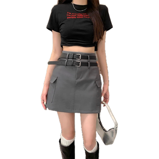 Cicishop(101)กระโปรงสั้นทรงคาร์โก้ ดีเทลกระเป๋าข้าง ผ้าดีใส่สบาย จับแมทซ์ได้ง่ายเหมาะกับสาวทุกสไตล์ พร้อมเข็มขัด