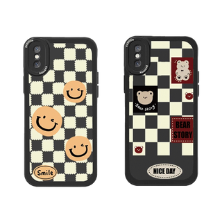เคสโทรศัพท์แฟชั่น VIVO Y21S Y20S Y12i Y15S Y12S Y12 Y20 Y91C Y21 2021 Y30  Y91 Y30i Y93 Y95 Y15 Y17 Y53 Y50 Y53S Y51 2020 Y51A Y15A Y10 Y76 Y33S Y1S Y11 Y31 Y20i Y91i Y90 Y51S Y12A การ์ตูนยิ้มแย้มแฟชั่นครอบคลุมลายสก๊อต