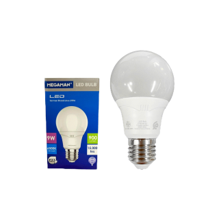 MEGAMAN หลอด LED BULB 9W ขั้ว E27 900lm แสงขาว อายุการใช้งานยาวนานถึง 15000 ชั่วโมง