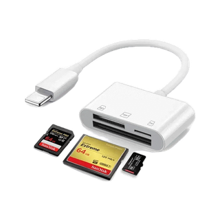 IP-CF+TF+SD Card Reader 3in1 phone ถึง CF + TF + SD Memory Card Reader สําหรับ iP, Plug and Play Tracking Camera Viewer, อะแดปเตอร์ชาร์จและอ่านการ์ด