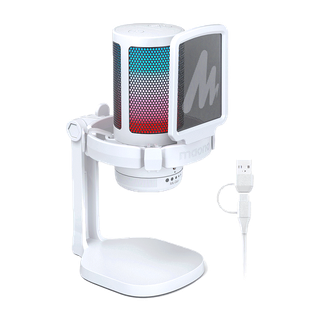 Maono DGM20 ไมโครโฟนเกมมิ่ง RGB USB ตัดเสียงรบกวน ควบคุมด้วยเสียง พอดคาสต์ แชท สวิตช์ YouTube PS5 PS4 สีขาว สําหรับ PC โทรศัพท์ สตรีมมิ่ง บันทึกเสียง
