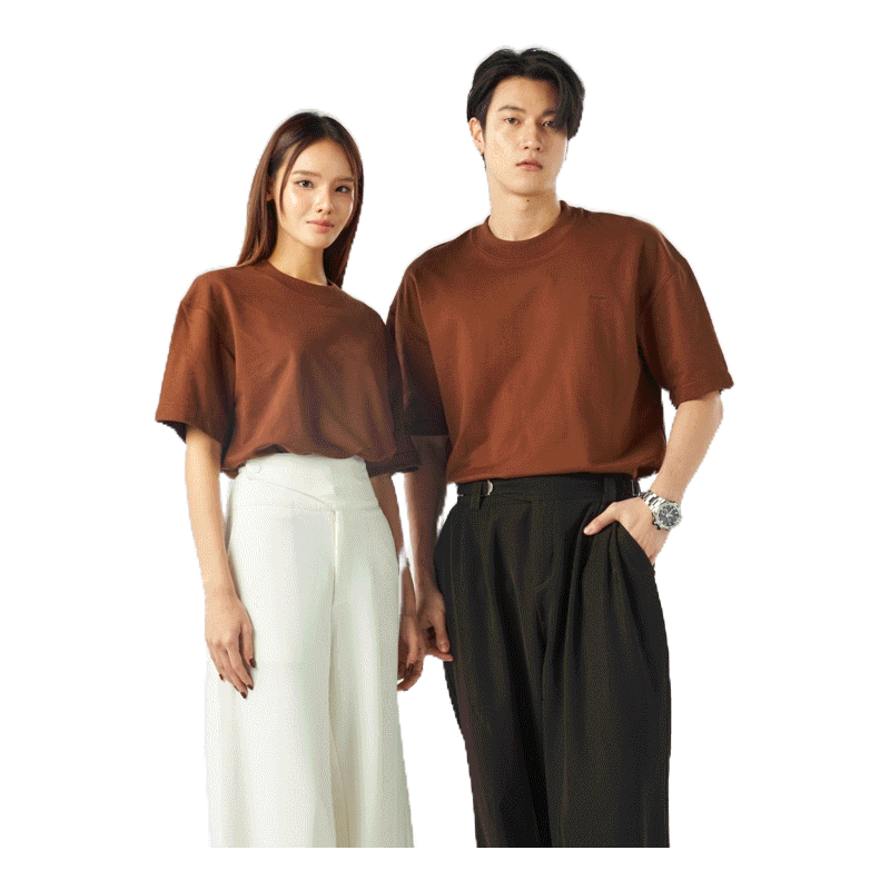 Yuedpao No.1 เสื้อยืด Oversize Feather Comfort ผ้าหนาทรงสวย ยับยากรีดง่าย เสื้อยืดเปล่า เสื้อยืดโอเวอร์ไซส์ Brownie