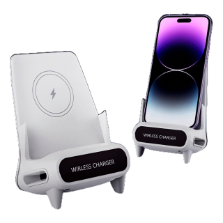 โปรโมชั่น : ที่ชาร์จโทรศัพท์ไร้สาย ชาร์จเร็ว Fast Wireless Charger Stand ขาตั้งโทรศัพท์มือถือ แบบไร้สาย เครื่องชาร์จไร้สาย