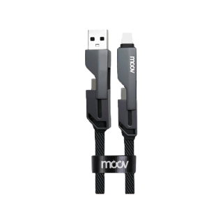 [197บ. ราคาพิเศษ] Moov CB02 สายชาร์จเร็ว 4 in 1 USB A / Type C / L Cable สาย Data 3A PD 27W 60W หัวแปลง ตัวแปลง