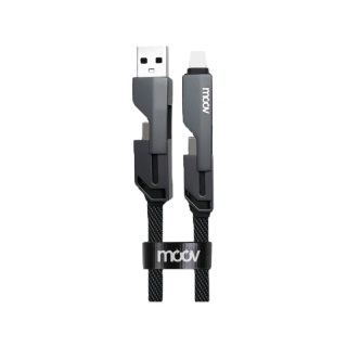 [182บ. ราคาพิเศษ] Moov CB02 สายชาร์จเร็ว 4 in 1 USB A / Type C / L Cable สาย Data 3A PD 27W 60W หัวแปลง ตัวแปลง