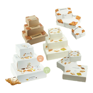 กล่องครัวซองต์ Croissant กล่องสูงไม่ชนขนม กระดาษคราฟแท้ กล่องเบเกอรี่ กล่องขนม แพ็ค 20 ชิ้น - Boxlicious.th