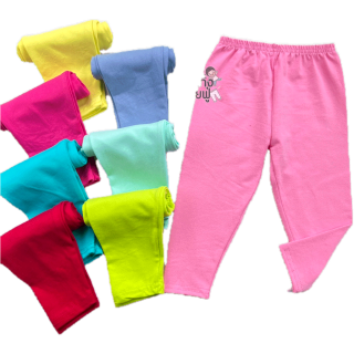 KIDS เลกกิ้งเด็ก สีพื้น Size S-XXL อายุ 1-10 ปี Candy Pop กางเกงเด็กผู้หญิง กางเกงเด็กขายาว เลคกิ้งเด็ก (LEC2)
