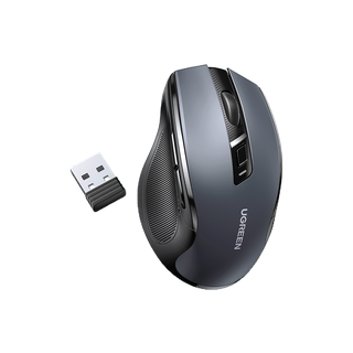 Ugreen เมาส์ไร้สาย 6 ปุ่ม 2.4G พร้อมตัวรับสัญญาณ USB 5 ระดับ DPI 4000DPI สําหรับแล็ปท็อป PC Mac Linux
