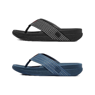 [เก็บโค้ด DDXJANW3 ลดอีก20%] FITFLOP Mens Weave-Stripe Toe-Post Sandals รองเท้าแตะ ฟิตฟลอป ผู้ชาย แท้ GE9