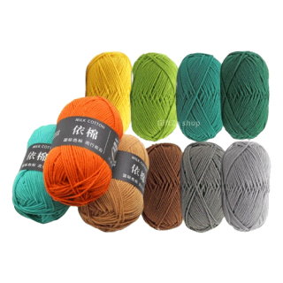 ไหมพรม คอตตอนนม 4Ply Milk cotton yarn 61 สี ขนาด 50 กรัม เนื้อไหมพรมนิ่มต่อมือ ถักง่าย ถักโครเชต์ ถักลื่น พร้อมส่ง