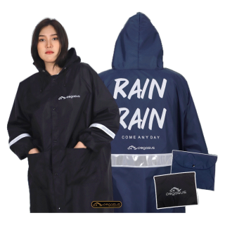 Code: 615MDM100 ลด 10%เสื้อกันฝน ชุดกันฝน มีแถบสะท้อนแสง เสื้อกันฝนมอเตอร์ไซค์ มีหมวกติดเสื้อ Raincoat Pegasus Luggage