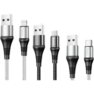 HOCO X50 สายชาร์จ สำหรับ iOS, Micro USB, Type-C ยาว 1 เมตร คุณภาพดี จ่ายไฟสูงสุด 2.4A / 3A hc1