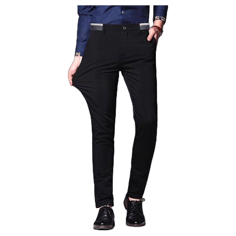 Local Delivery Men Slack Pant Formal Korean Slim Fit Office Stretchable Black Long Trousers Man Casual Business Black Pants