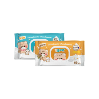 Lala Bear กระดาษทิขชู่ ทิชชู่เปียก กระดาษทำความสะอาด Gentle Skin Baby Tender 1 ห่อ จำนวน 65 แผ่น