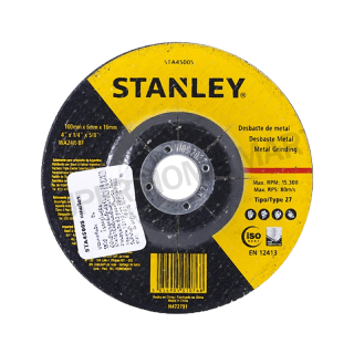 Stanley ใบเจียร์ เหล็ก / สแตนเลส 4 นิ้ว หนา 6 มม. รุ่น STA4500S ( Inox Grinding Wheel ) แผ่นเจียร์ ใบขัด แผ่นขัด แสตนเลส