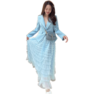 FLAT2112 FF0392 : PRINCESS OF WALES BLAZER & SKIRT เบลเซอร์ เสื้อสูท ชุดทำงานผู้หญิง