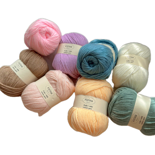|พร้อมส่งจากไทย| ไหมพรม 3 ply 50g • milk cotton •🧶