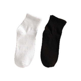 (W-011) ถุงเท้าข้อกลาง ใส่ได้ทุกโอกาส แถบหนา ส่งจากไทย.