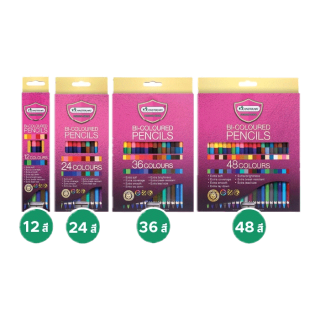 Master Art - มาสเตอร์อาร์ต ดินสอสีไม้ ชนิด 2 หัว รุ่น Premium Grade 12 - 48 สี Set 1