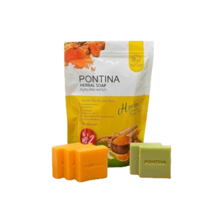 🧡PONTINA HERBAL SOAP สบู่สมุนไพรพรทิน่า สบู่พรทิน่า (1 ห่อ 5 ก้อน)