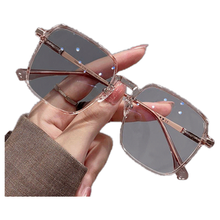 [จัดส่งในกทม]แฟชั่นเกาหลี แว่นกรองแสง สายตาสั้น0°-400° เลนส์ออโต้ กันแดด สายตาสั้นเลนส์ออโต้ มี 4 สีให้เลือก Unisex