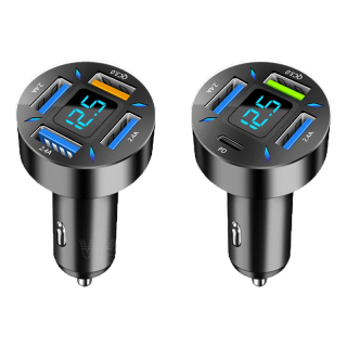 โปรโมชั่น :  66W ที่ชาร์จในรถ ที่ชาร์จเสียบที่จุดบุหรี่ อะแดปเตอร์ DC12V-24V 4พอร์ต QC 3.0 USB Quick charger PD U69 U70 ^HA