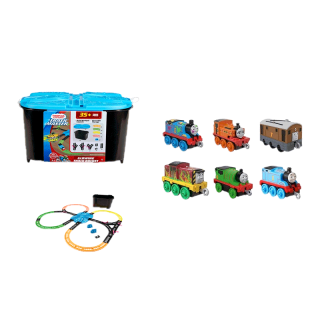 (SET)Thomas & Friends™ TrackMaster Track Bucket+Thomas & Friends Push Along-โทมัส แอนด์ เฟรนด์ แทร็คมาสเตอร์ ชุดรางรถไฟ พร้อม หัวรถไฟโทมัส 2 ชิ้น คละแบบ FJL38(1Pc.)+GCK93(2 Pcs.)