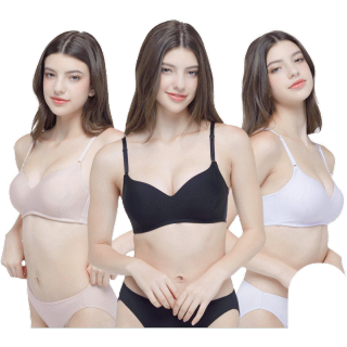 Wacoal Smart Size Go Girls Soft Cup Wireless Bra บราไร้โครง นุ่มสบาย 3 ชิ้น รุ่น WB3Y30/WB3330 คละสี