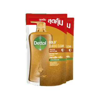 โปรโมชั่น : Dettol เดทตอล เจลอาบน้ำ สบู่เหลวเดทตอล แอนตี้แบคทีเรีย สูตรโกลด์ คลาสสิค คลีน 400มล.X2