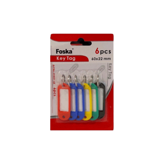 Foska - ฟอสก้า ป้ายชื่อพวงกุญแจ 1แพ็ค/6ชิ้น