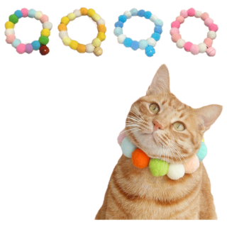 โปรโมชั่น : FIVE CATSปลอกคอ ประดับลูกบอล ขนเฟอร์ สีรุ้ง สีสันสดใส สําหรับสัตว์เลี้ยง สุนัข แมว😸