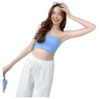 FLAT2112 FF0212 : CLASSIC CROP TOP เสื้อสายเดี่ยว เสื้อครอป สายเล็กสปาเก็ตตี้ ผ้ายืด เสื้อซับใน