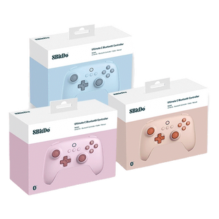 8BitDo Ultimate C Bluetooth Controller for Switch with 6-axis Motion Control and Rumble Vibration (Pink) (Orange) (Blue)