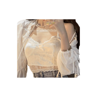 พร้อมส่ง เสื้อคาร์ดิแกน + สายเอี๊ยม เสื้อ สวมใส่สบาย เสื้อสเวตเตอร์และคาร์ดิแกน MSS286