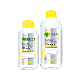 ล้างเครื่องสำอาง การ์นิเย่ ไมเซล่า คลีนซิ่ง วอเตอร์ วิตามินซี Garnier Micellar Cleansing Water Vitamin C 125/400 ml.