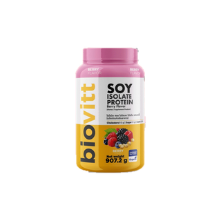 (สินค้าใหม่ ) Biovitt Soy Isolate Protein berry flavor รสเบอร์รี่ โปรตีนจากถั่วเหลือง ออแกนิค เสริมสร้างกล้ามเนื้อ ลีนไข