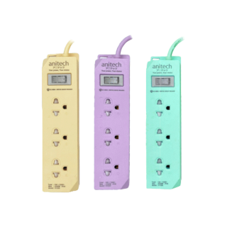 Anitech ปลั๊กไฟมาตรฐาน มอก. 3 ช่อง 1 สวิตช์ รุ่น H1233 สายยาว 3 เมตร รับประกันสูงสุด 10 ปี