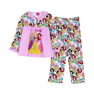 [สินค้าราคาพิเศษ] Momoji ชุดนอน เด็กหญิง ลิขสิทธิ์ Disney Princess ดิสนีย์ ลาย เจ้าหญิง Princess Group แขนยาว ขายาว