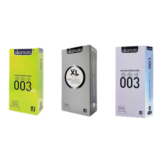 ถุงยางอนามัย Okamoto Condom Family Pack โอกาโมโต กล่องใหญ่ 10 ชิ้น มีให้เลือก 3 แบบ 003 Aloe/XL/003