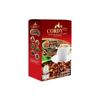 กาแฟถั่งเช่า (กาแฟ อ.วิโรจน์) Cordy Plus Coffee คอร์ดี้ พลัส ผสมถั่งเช่า (1 กล่อง/10 ซอง)