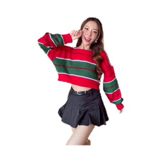 BY IRA Emma Crop Knit Sweater ครอปไหมพรม ลายทางสุดสวย (Made by heart)