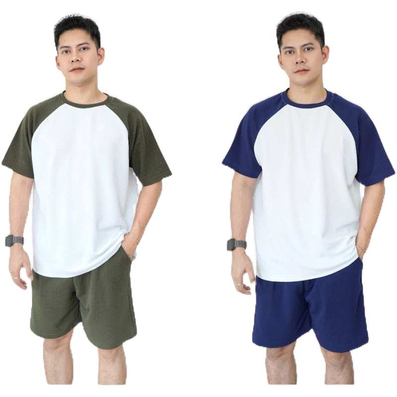 ชุดเซตเสื้อยืด + กางเกงขาสั้น ทรงโอเวอร์ไซต์ สไตล์เกาหลี มินิมอล ผ้านุ่ม ใส่สบาย ใส่ AMT45MAR ลด45.- ขั้นต่ำ300