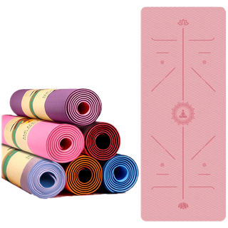 เสื่อโยคะ yoga mat 6mm TPE ทูโทน กันลื่น ออกกำลังกาย fitness yoga map แบบมีปุ่มกันลื่น กระชับหุ่นสวย กีฬา ฟิตเนส