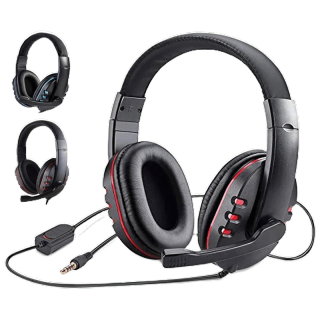 BJONE หูฟังเกมมิ่ง มีไมค์ 3.5mm หูฟังเกมส์มิ่ง มีไมค์ PC หูฟังเล่นเกม หูฟังครอบหู สำหรับโทรศัพท์/PS5/PS4/XBOX ONE