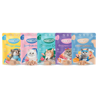 (ยกโหล) Moochie มูชี่ อาหารแมว อาหารเปียกแมวเพื่อสุขภาพ ขนาด 70 กรัม (โหล X12 ซอง)