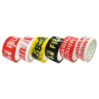 (1แพ็ค/6ม้วน) เทประวังแตก 2 นิ้ว 45 หลา 45 ไมครอน OPP fragile tape สำหรับปิดกล่อง