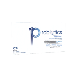 10Probiotics เท็นโปรไบโอติก ++ โพรไบโอติก 10 สายพันธุ์ เสริมภูมิคุ้มกันร่างกาย ++ (1 กล่อง มี 20 ซอง)