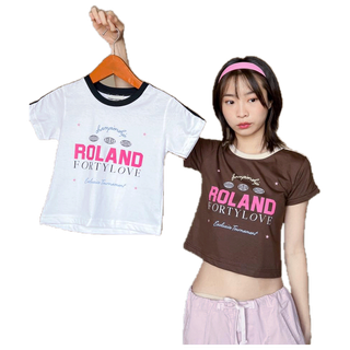 พร้อมส่ง  ใหม่ล่าสุด!  𝐦𝐢𝐧𝐢 𝐛𝐚𝐛𝐲 𝐭𝐞𝐞 ครอปพอดีตัว Sporty girl  (สาวXS-S)