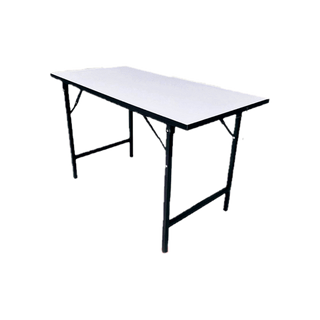 โต๊ะพับอเนกประสงค์ โต๊ะพับหน้าโฟเมก้าขาว ขาพ่นดำ สำหรับขายของ จัดเลี้ยงและสัมมนา ขนาด 60x120x75 ซม.