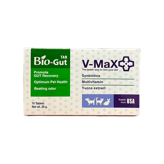 V-Max - Bio Gut (Biogut) อาหารเสริม ช่วยระบบทางเดินอาหาร ช่วยแก้ท้องเสีย ปรับสมดุลลำไส้ บรรจุ 10เม็ด